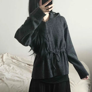 Rusty String Loose Fit Knit Zip-Up