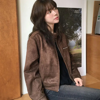 Roman Suede Collarless Jacket