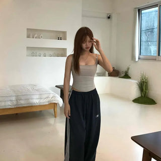 Training Wide Mid-Rise String Line Pocket Set Long Pants