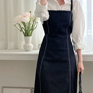 Stitch Denim Bustier Long Dress