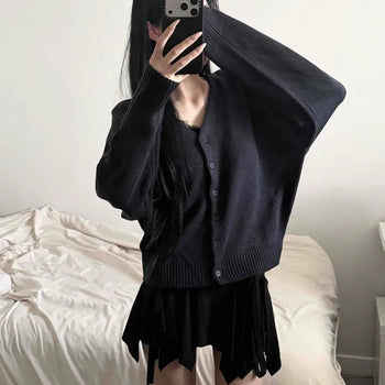 Root Raglan V-Neck Loose Fit Cardigan