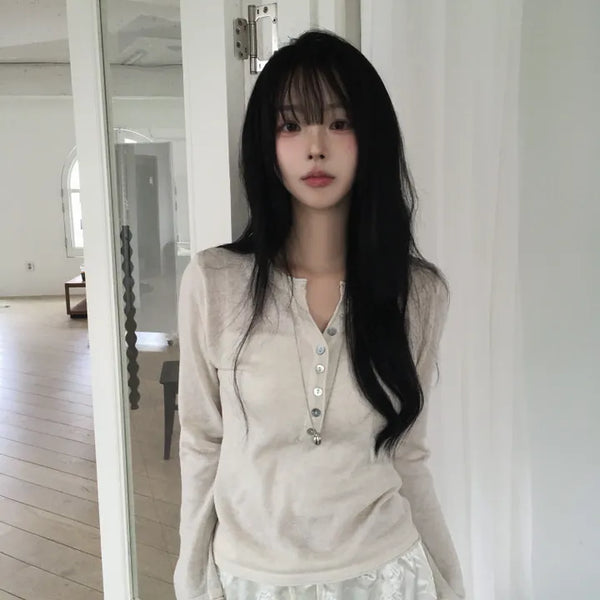 Baekdohwa Wool Knit Long Sleeve T-Shirt