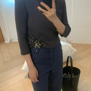 Autumn Ribbed 34 Sleeve T-shirt