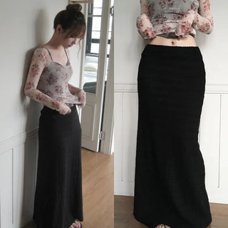 Lenny Wave Slit Long Skirt
