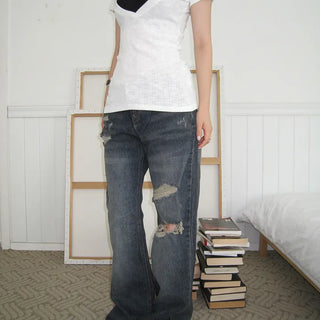 Due Cut-out Denim