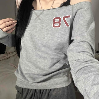 Premium Double-Sided Lettering Color Block Raglan Slim Sweatshirt