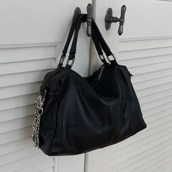 Top-grade full-grain leather tote or crossbody bag