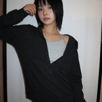 Deep Henley Sheer Tee