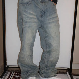 Leather Stitch Flare Denim