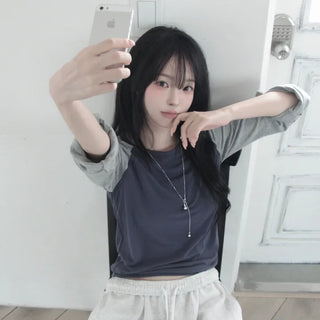 Sone Roll-up Raglan 3/4 Length T-shirt