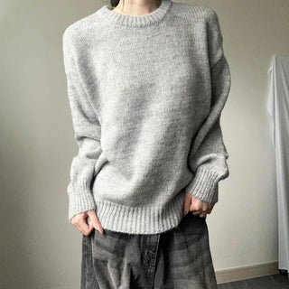 Round Neck Thick Wool Long Sleeve Avant-Around Fit Knit