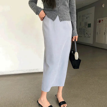 Oat Suede Long Skirt -