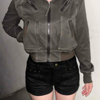 Cotton Long Sleeve Elastic Pocket Standard Fit Jacket