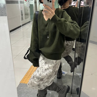 [Oversized ver/So soft..] Raglan Wool V-Neck Knit