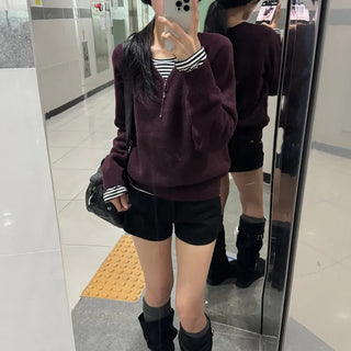 [Basic Item!] Tevi Loose Striped Long Sleeve Tee