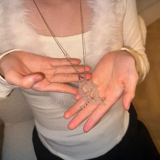 Shine Drape Necklace (Beaded Necklace, Surgical Steel Necklace)