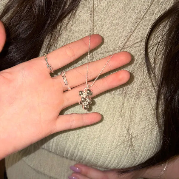 silver grape necklace
