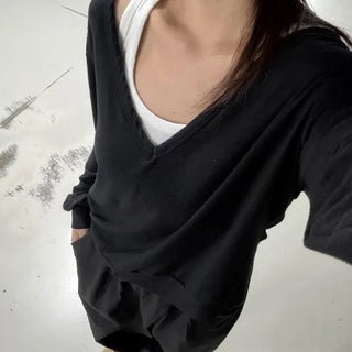V-neck Sweatshirt  Deep V Sweatshirt