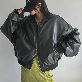 Reversible leather quilted blouson