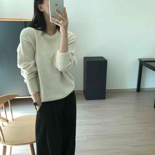 Oversized Round Neck Thick Long Sleeve Knit