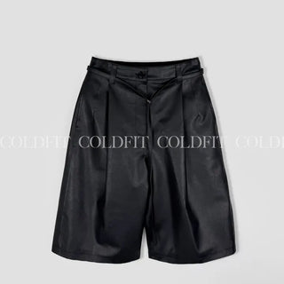Leather Bermuda shorts