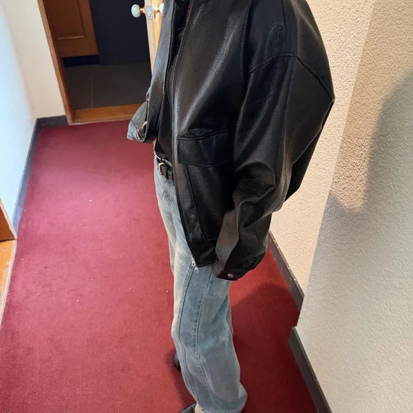 Copenhagen Leather Jacket  Loose-fit Leather Outerwear