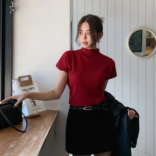 Benly mock turtleneck cap sleeve knit