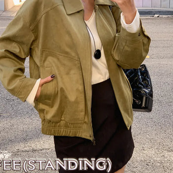 Drinkie Suede Blouson Jumper