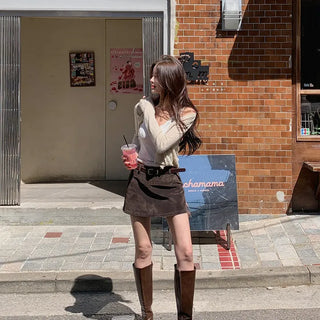Tiline velvet miniskirt