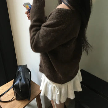 Ritte V-neck Frill Layered Knit Dress