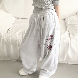 Horse semi-wide long pants