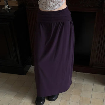 Todd Folding Flare Long Skirt