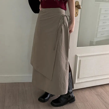 Fire Banding Layered Wrap Skirt