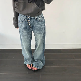 Button Vintage Washed Denim