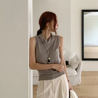 Tonlia Cowl Neck Knit Sleeveless