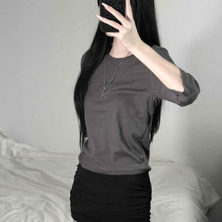 100% Cotton Round Neck Slim Fit Delicate Fit 3/4 Sleeve Inner T-shirt