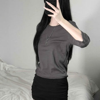 100% Cotton Round Neck Slim Fit Delicate Fit 3/4 Sleeve Inner T-shirt
