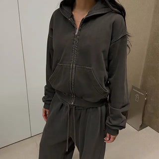 Loit Pigment Washed Zip-Up Hoodie