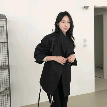 Fuzzy Half Trench Coat -