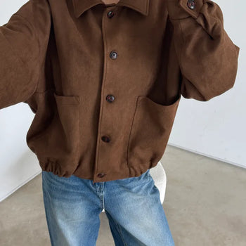 Avant-fit suede blouson jacket