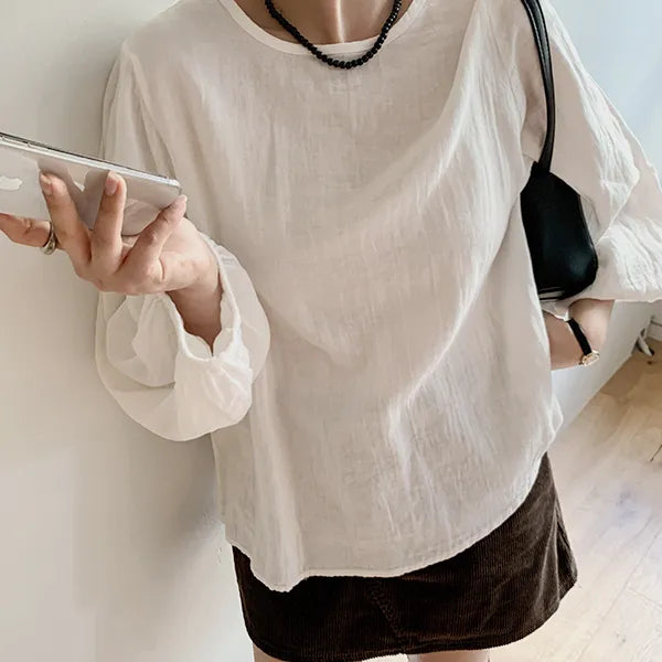 Arbo Balloon Blouse, Puff Sleeve, Body Cover, Arm Cover, Loose Fit, Delicate Fit, Long Sleeve Blouse, Autumn