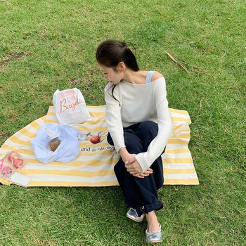 Macaron Wool Off-shoulder Knit
