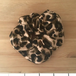 Brown Leopard Scrunchie Autumn/Winter Hair Tie Daily Hair Scrunchie