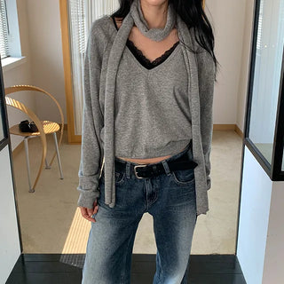 Meg V Muffler Knit Set