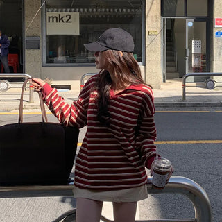 Nelson Striped Collared Sweatshirt