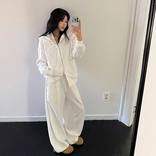 Kinny embroidered zip-up hoodie