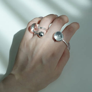 Clear Glass Bead Ring