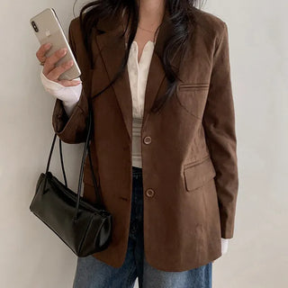 Coburn Suede Blazer Jacket, Suede Collar Jacket, Tailored Single Jacket, Work Look, Autumn, Autumn Outerwear