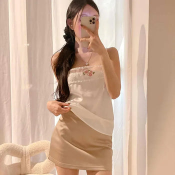 Satin H-Line Low-Rise Undershorts Mini Skirt
