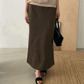 Beige Long Skirt -